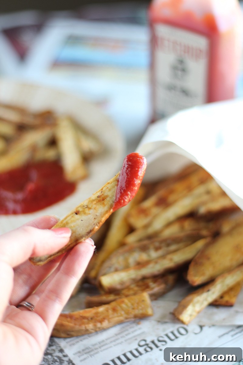 White Sweet Potato Oven Fries - a simple, fool-proof side or appetizer that your family and friends with LOVE! | fedandfulfilled.com
