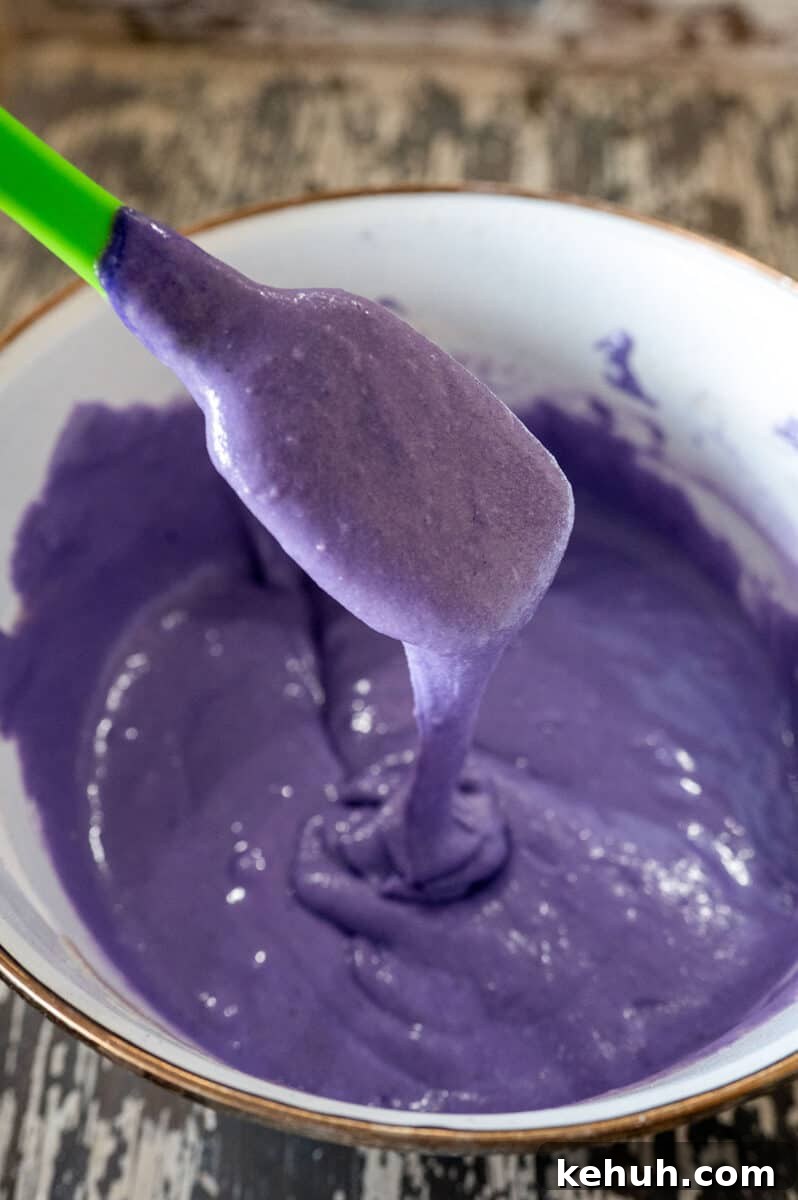 Ube Waffles Recipe: Crispy Purple Filipino Waffles 7 Ube waffle batter.