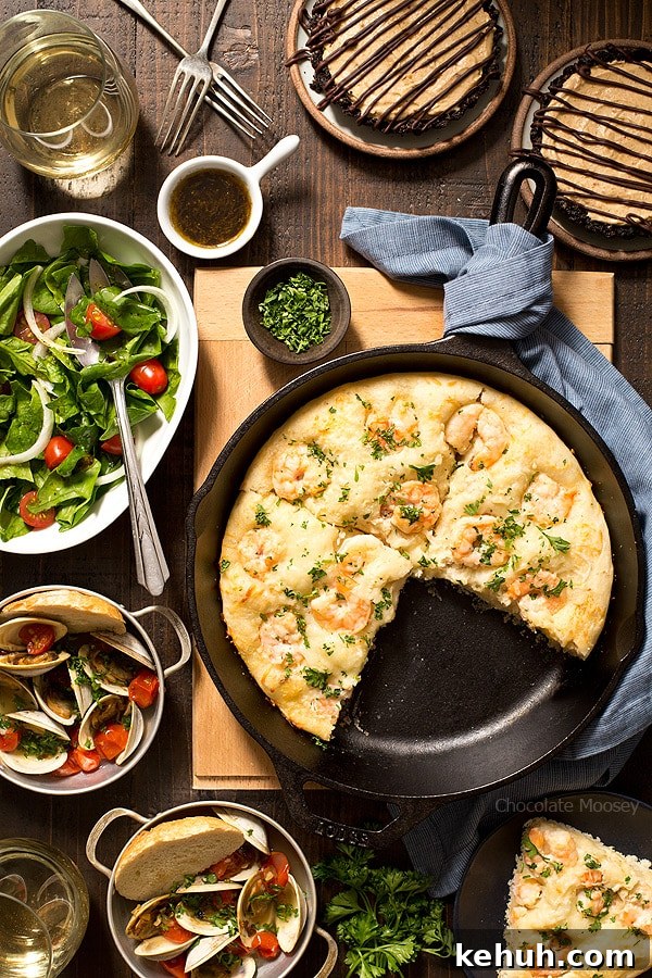 Looking for easy date night recipes to make at home? This Date Night Menu For Two is filled with dinner recipe ideas ranging from drinks, appetizers, and side dishes to main dishes and dessert. Serve it for Valentine's Day, anniversaries, birthdays, and days off together.