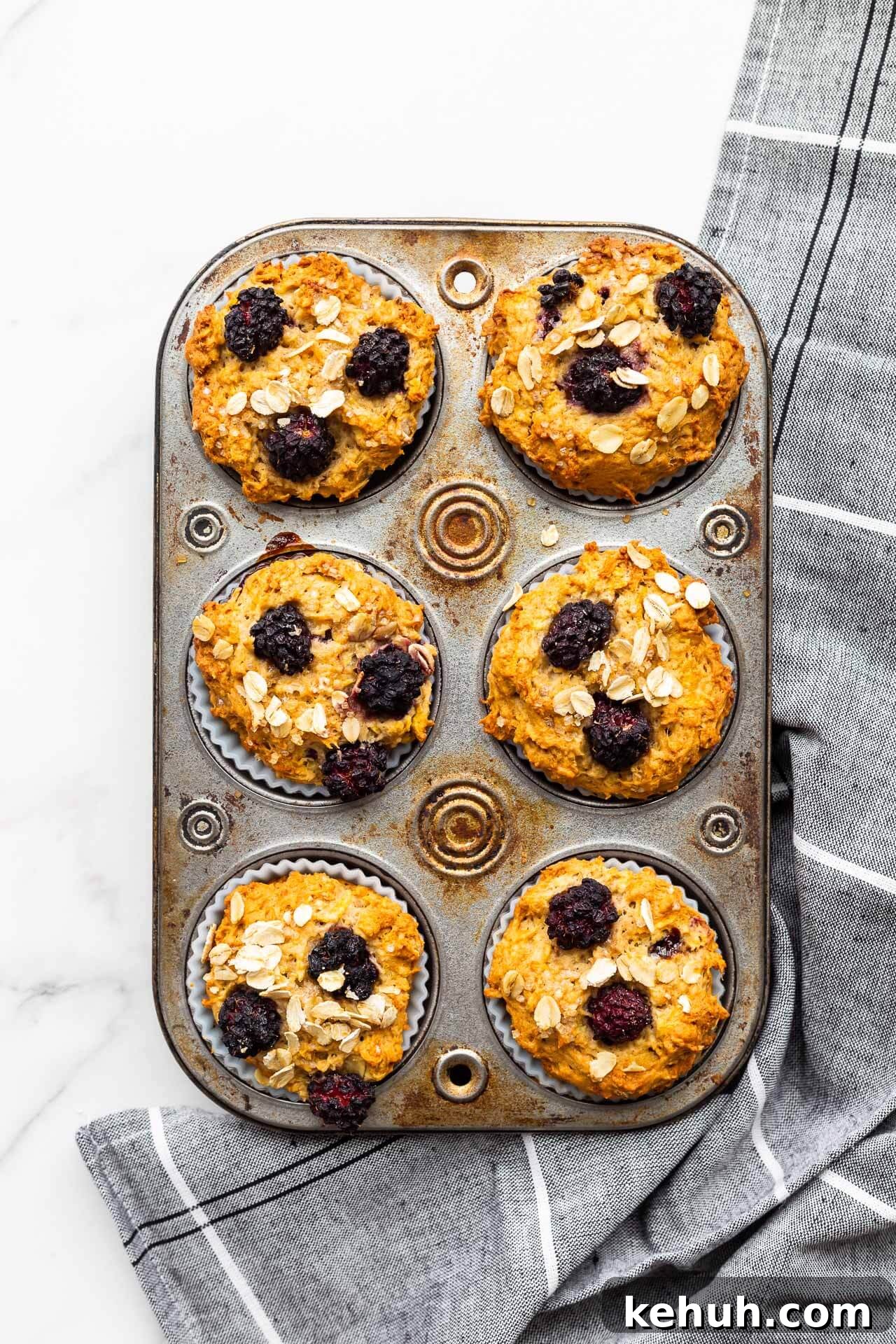 Complete Guide to Baking Pans and Bakeware Types 4 Freshly baked blackberry oat muffins