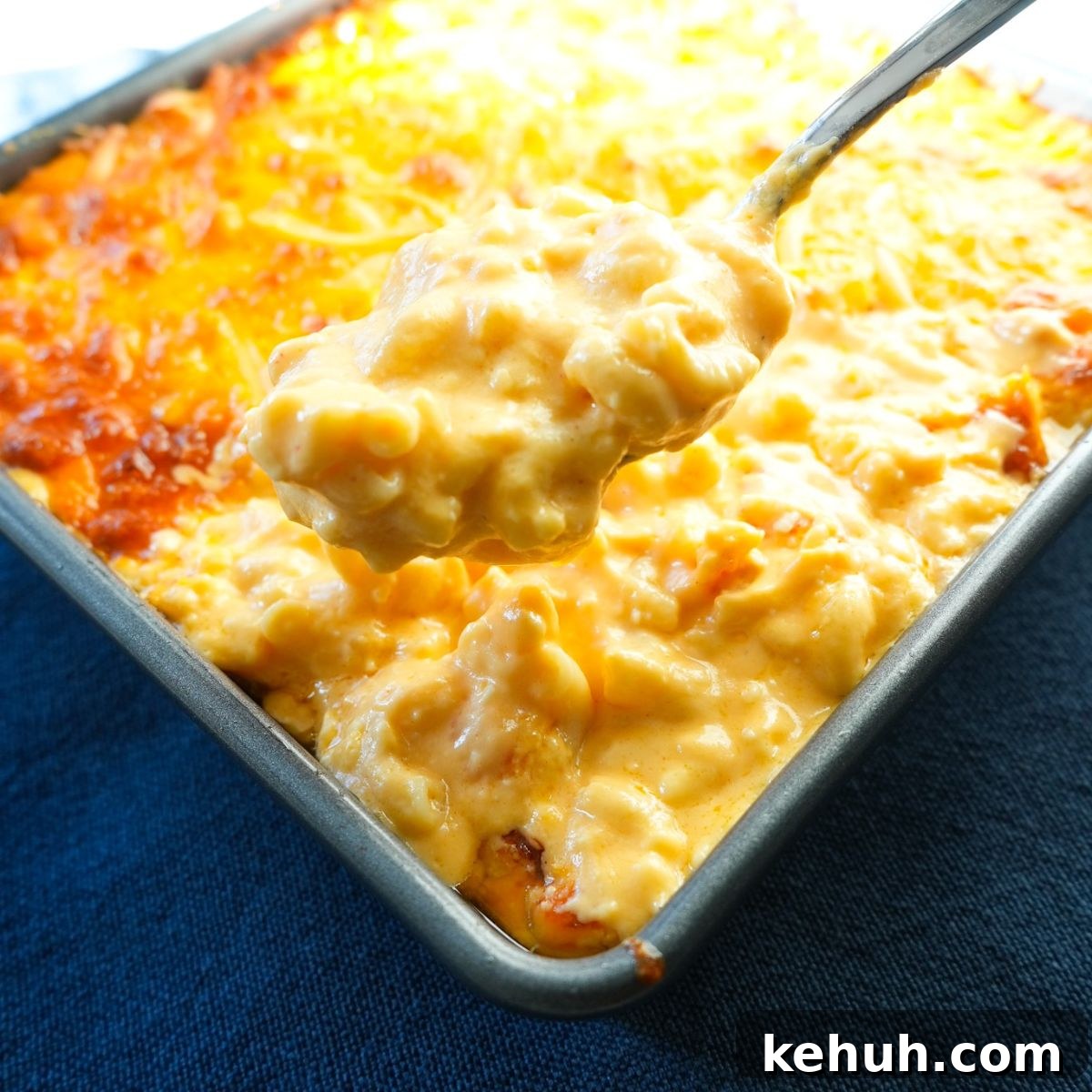 Creamy Smoked Gouda Macaroni and Cheese Recipe 2 Baked mac and cheese with smoked gouda, cheddar, and colby jack in a casserole dish.