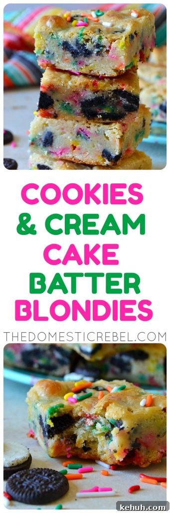 Cookies and Cream Cake-Batter Blondies: Decadent No-Fuss Treat 11 Cookies & Cream Cake Batter Blondies collage