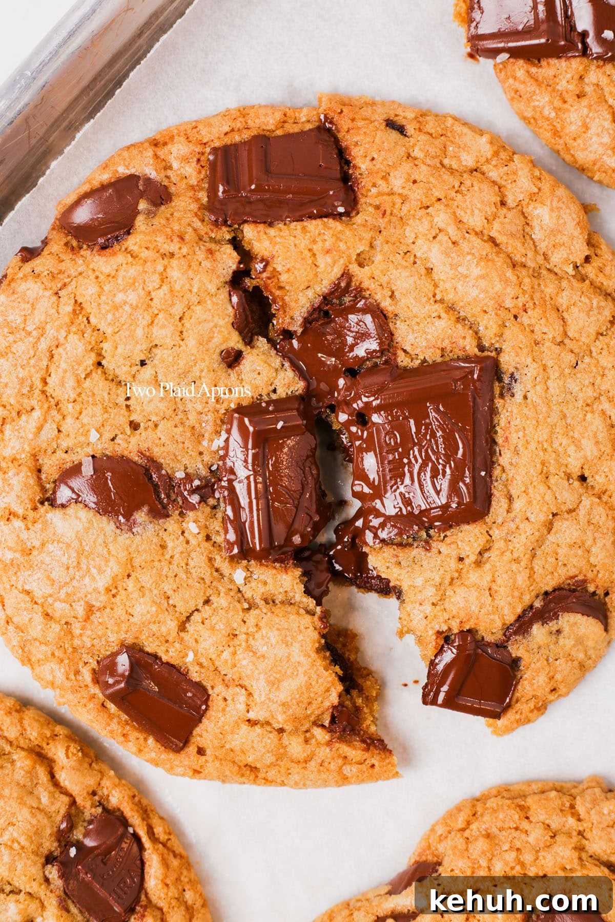 Tray of chocolate chip cookies