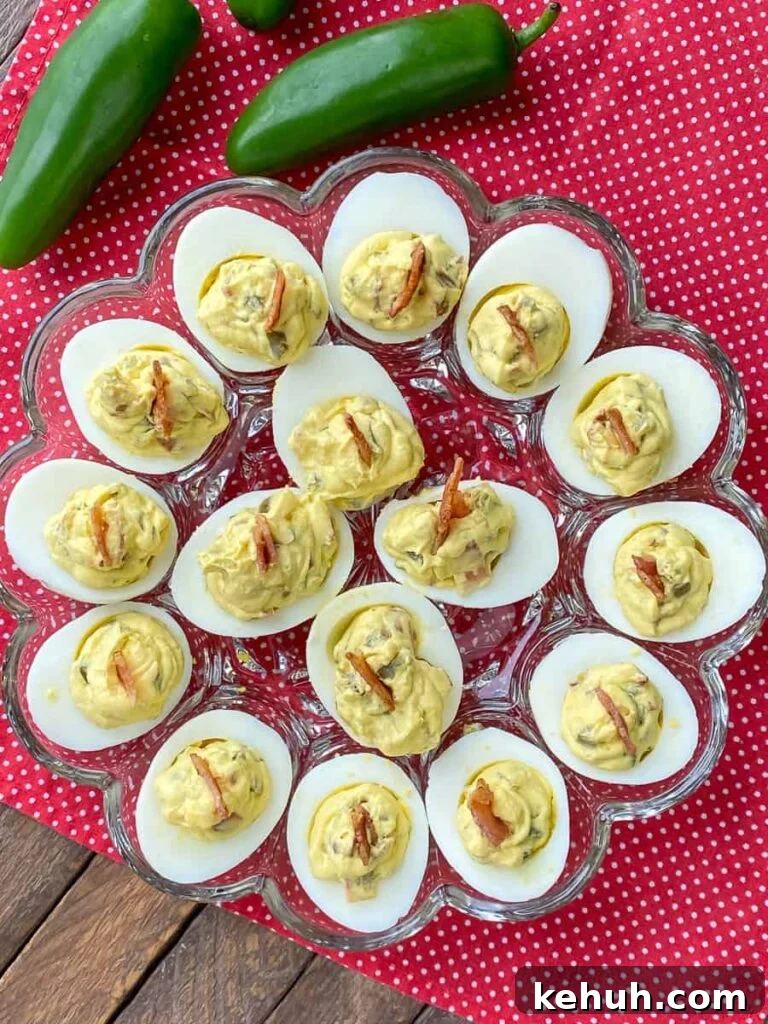 Bacon Jalapeño Deviled Eggs Recipe – Spicy Stuffed Egg Bites 4 The best bacon jalapeno deviled eggs are rich with some heat