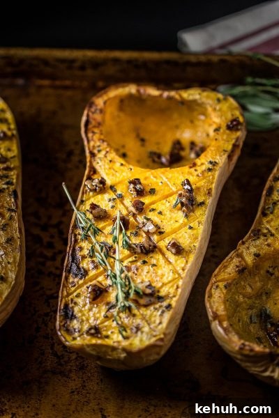 Roasted Butternut Squash with Maple Pecans
