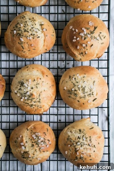 Rosemary Rock Salt Dinner Rolls