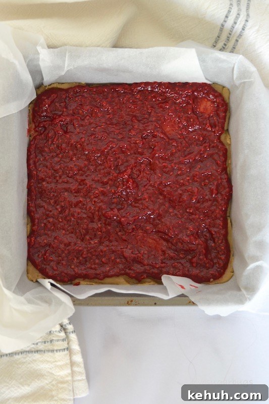 Sunbutter and Jelly Bars Recipe — No-Bake Snack Squares 6 Jam layer on sunbutter base