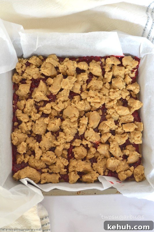 Sunbutter and Jelly Bars Recipe — No-Bake Snack Squares 7 Sunbutter dough over jam layer