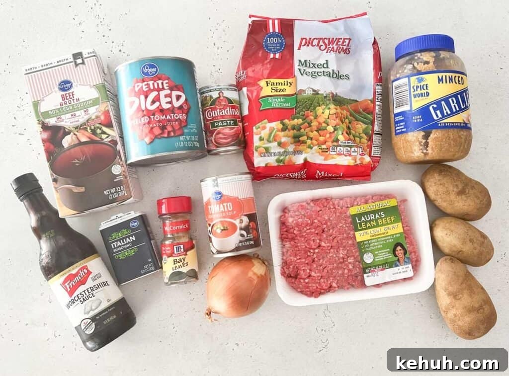 Hearty Ground Beef and Vegetable Soup Recipe 3 hamburger vegetable soup ingredients
