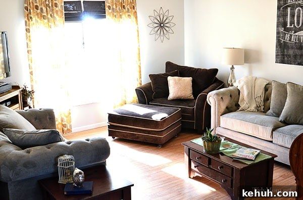 family room progress new sofa at TidyMom