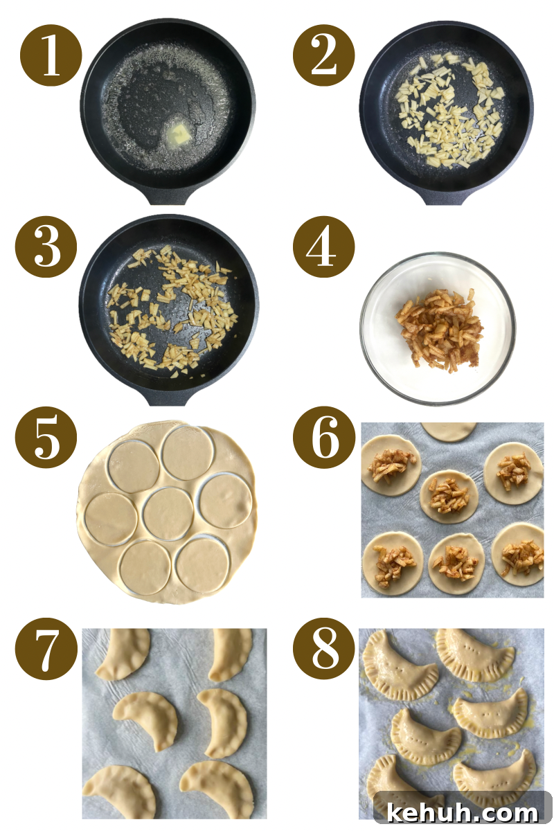Crispy Apple Pie Empanadas: Homemade Recipe for Fall Desserts 4 Steps to make apple pie empanadas. See recipe card for detailed process instructions.