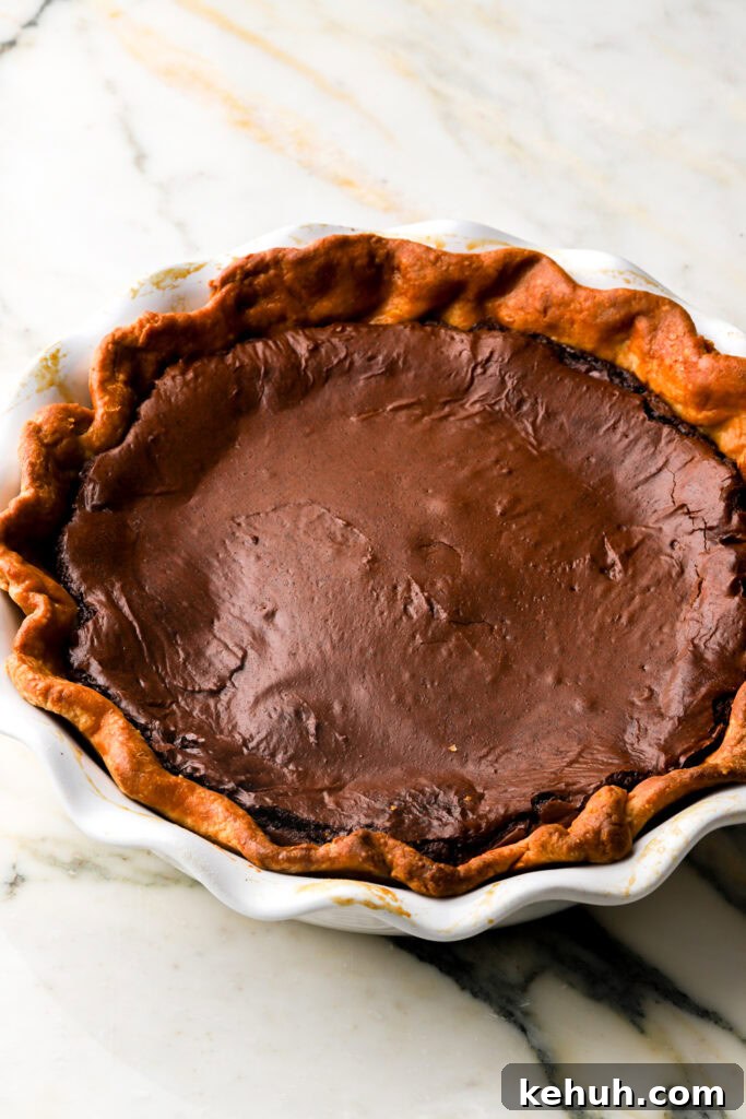 Decadent Chocolate Brownie Pie Recipe for Chocolate Lovers 17 brownie center will settle a little if it's slightly under-baked