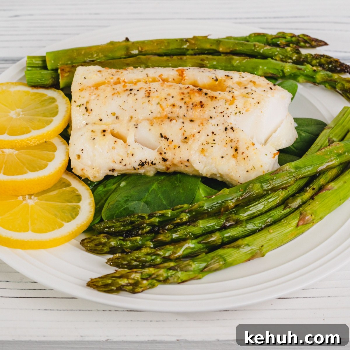 Garlic Butter Cod with Roasted Asparagus — Quick Weeknight Dinner 2 garlic butter cod and asparagus recipe