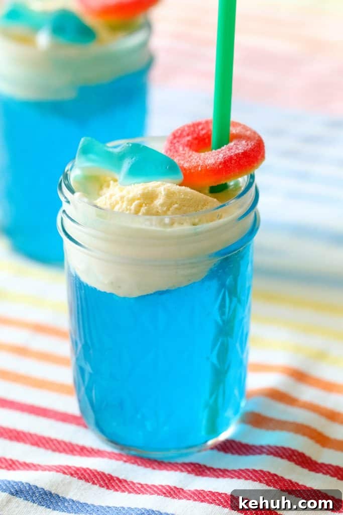 ice cream floats with ice cream How to Make Shark Bait Ice Cream Floats
