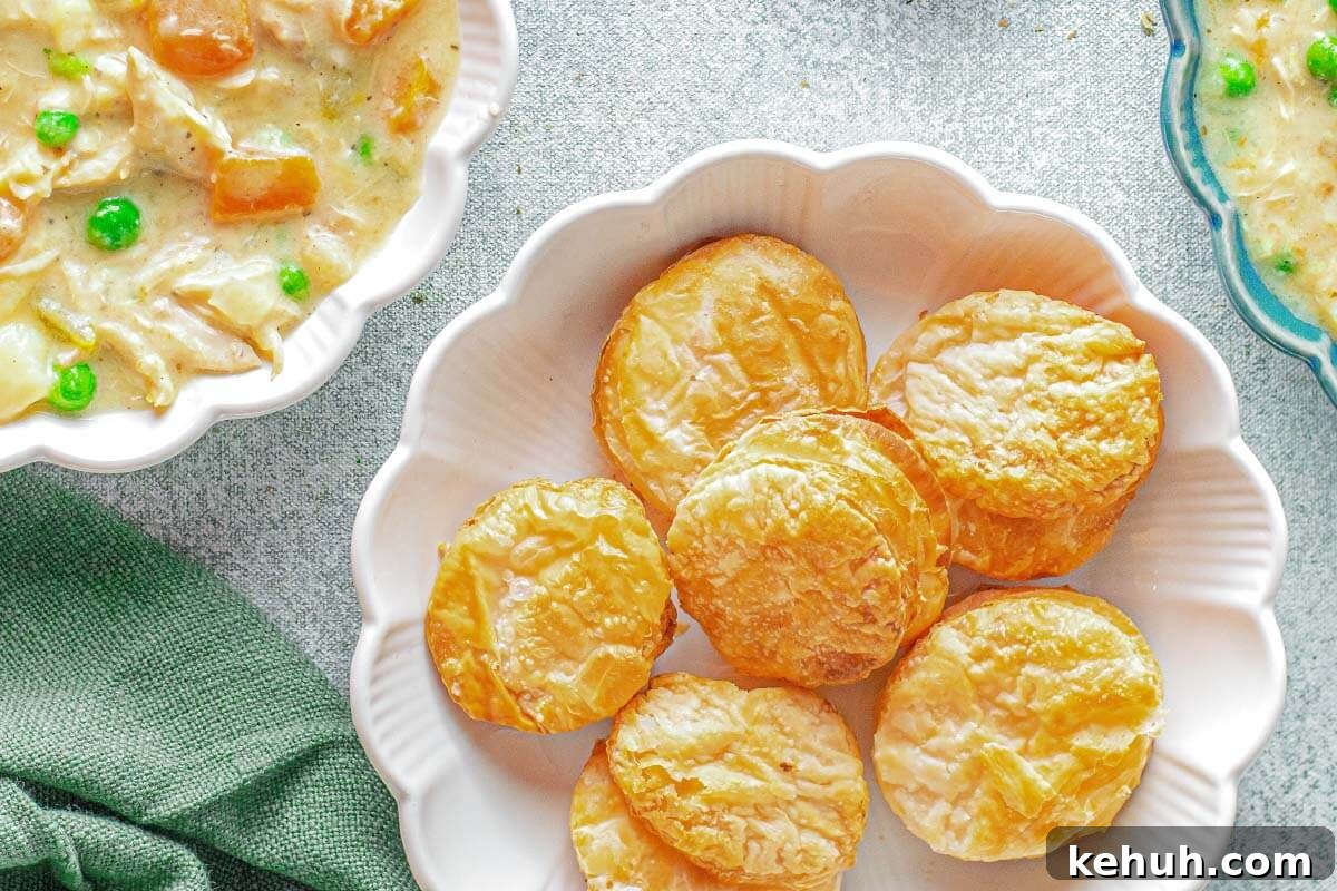 biscuits in white bowl with soup bowls partially shown.