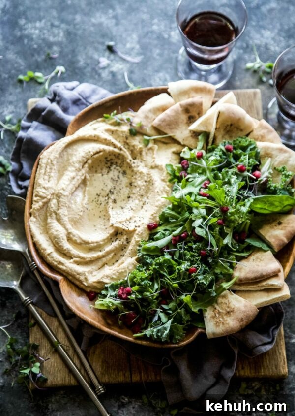 Roasted Sweet Potato Hummus with Autumn Harvest Greens 2 Sweet Potato Hummus with Harvest Greens