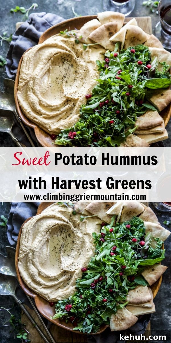 Roasted Sweet Potato Hummus with Autumn Harvest Greens 6 Sweet Potato Hummus with Harvest Greens