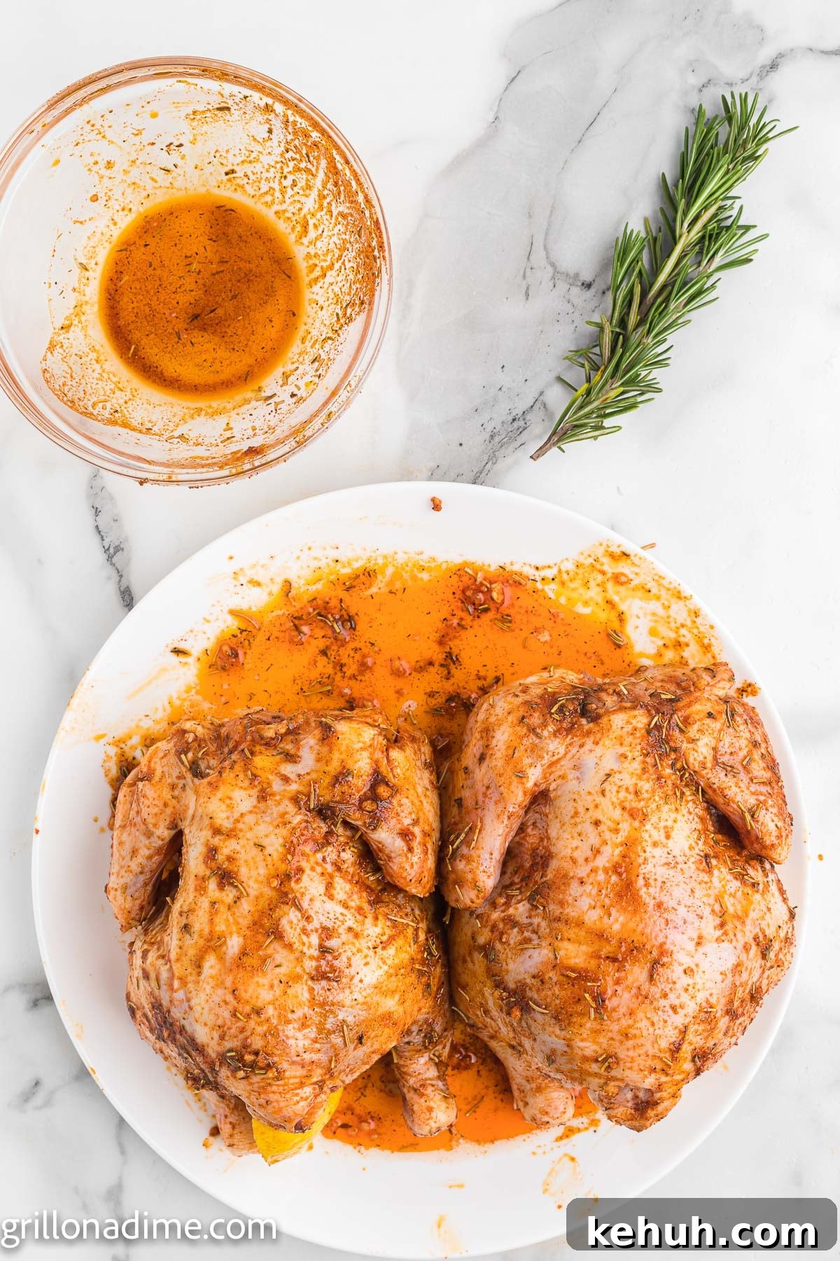 Smoked Cornish Hens Recipe: Juicy, Flavorful Whole Birds 5 Rubbing the seasoning blend over the uncooked Cornish Hens