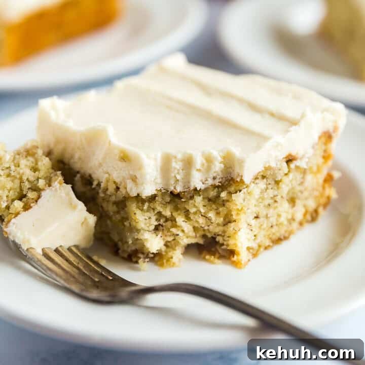 A square image of Grandma's Best Banana Cake recipe.