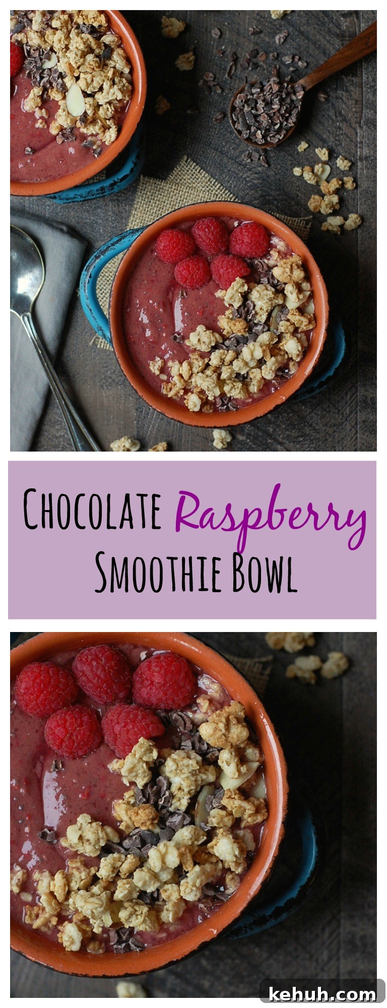 A healthy chocolate breakfast can be yours with this seven-ingredient, vegan smoothie bowl!
