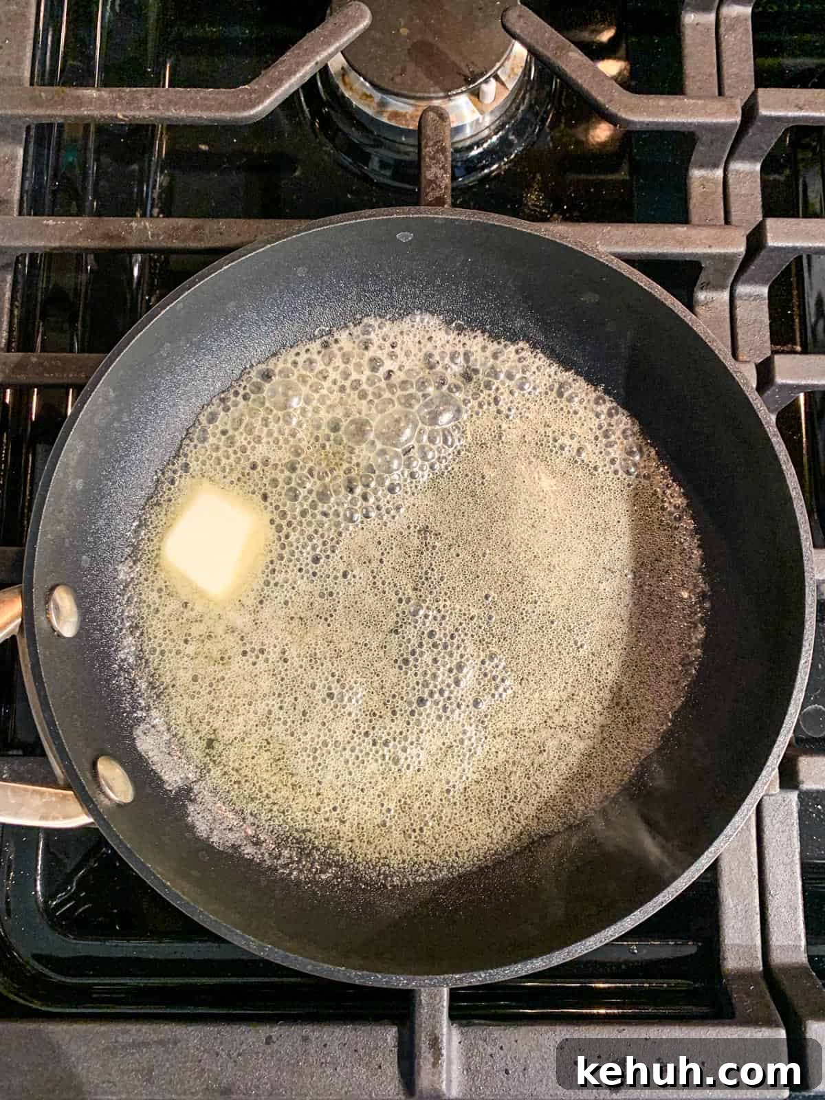 Stovetop Cinnamon Apples Recipe — Quick Comfort Dessert 4 Melted butter in a skillet.