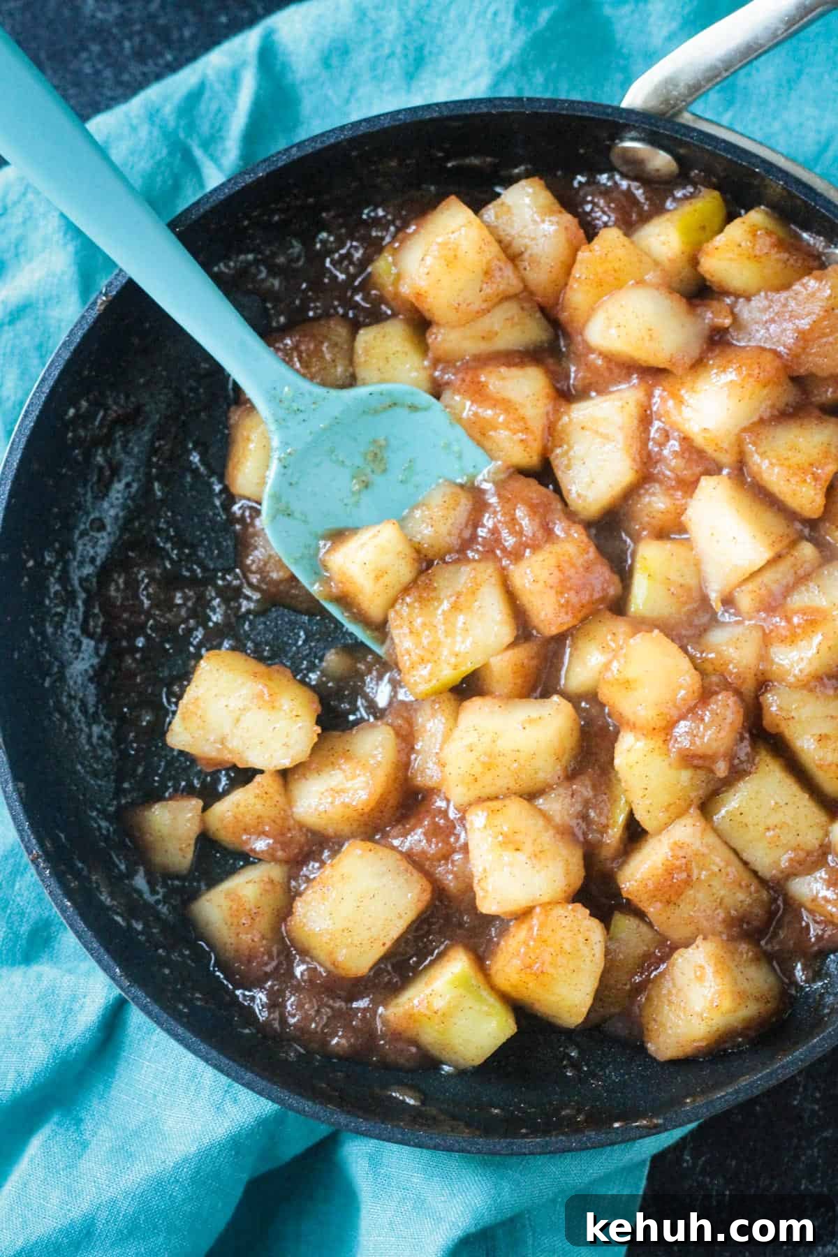 Stovetop Cinnamon Apples Recipe — Quick Comfort Dessert 8 Finished dish in a skillet.