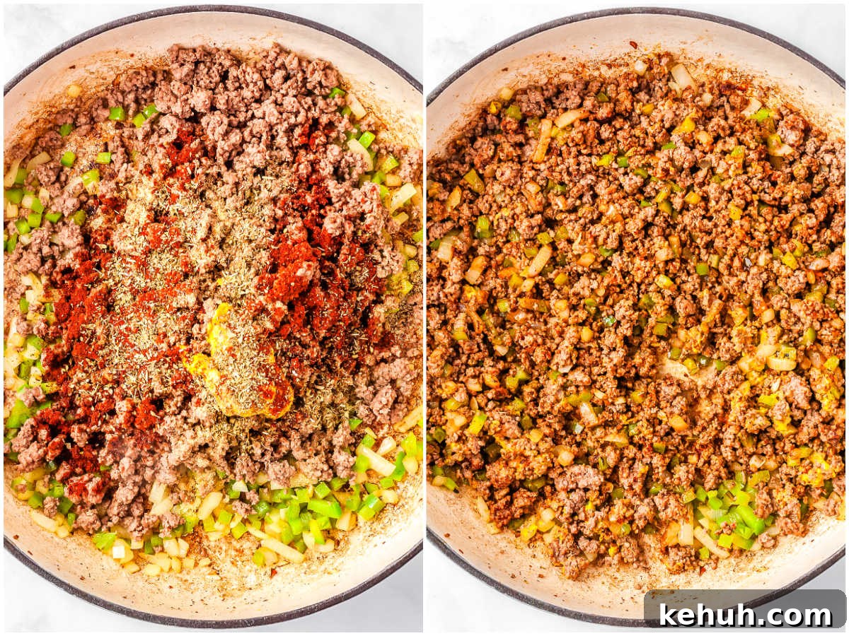 Sonic-Style Chili Recipe: Classic Spicy Bowl at Home 6 Mix the beef, vegetables, and seasonings together.