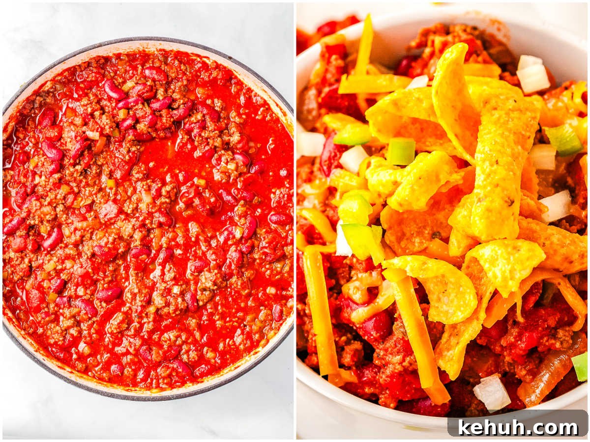 Sonic-Style Chili Recipe: Classic Spicy Bowl at Home 7 Add the beans and crushed tomatoes and simmer.