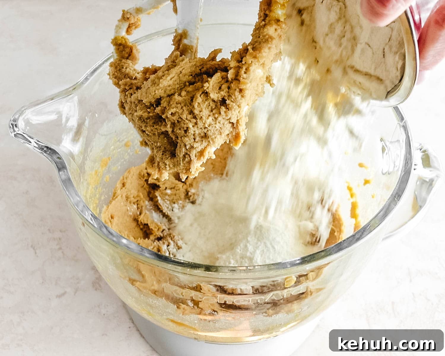 Add the all purpose flour to the wet ingredients.