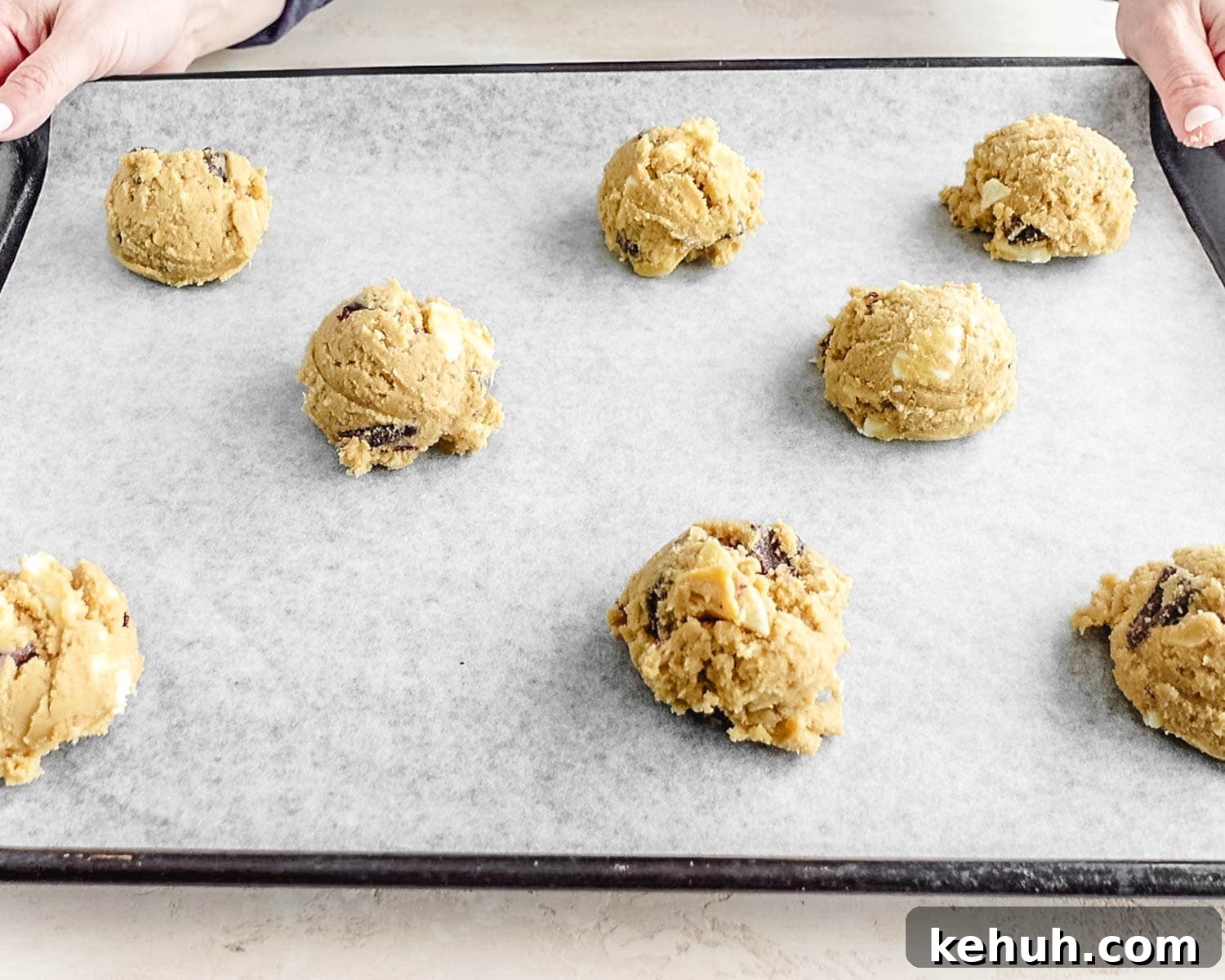 Bake cookies in the preheated oven.