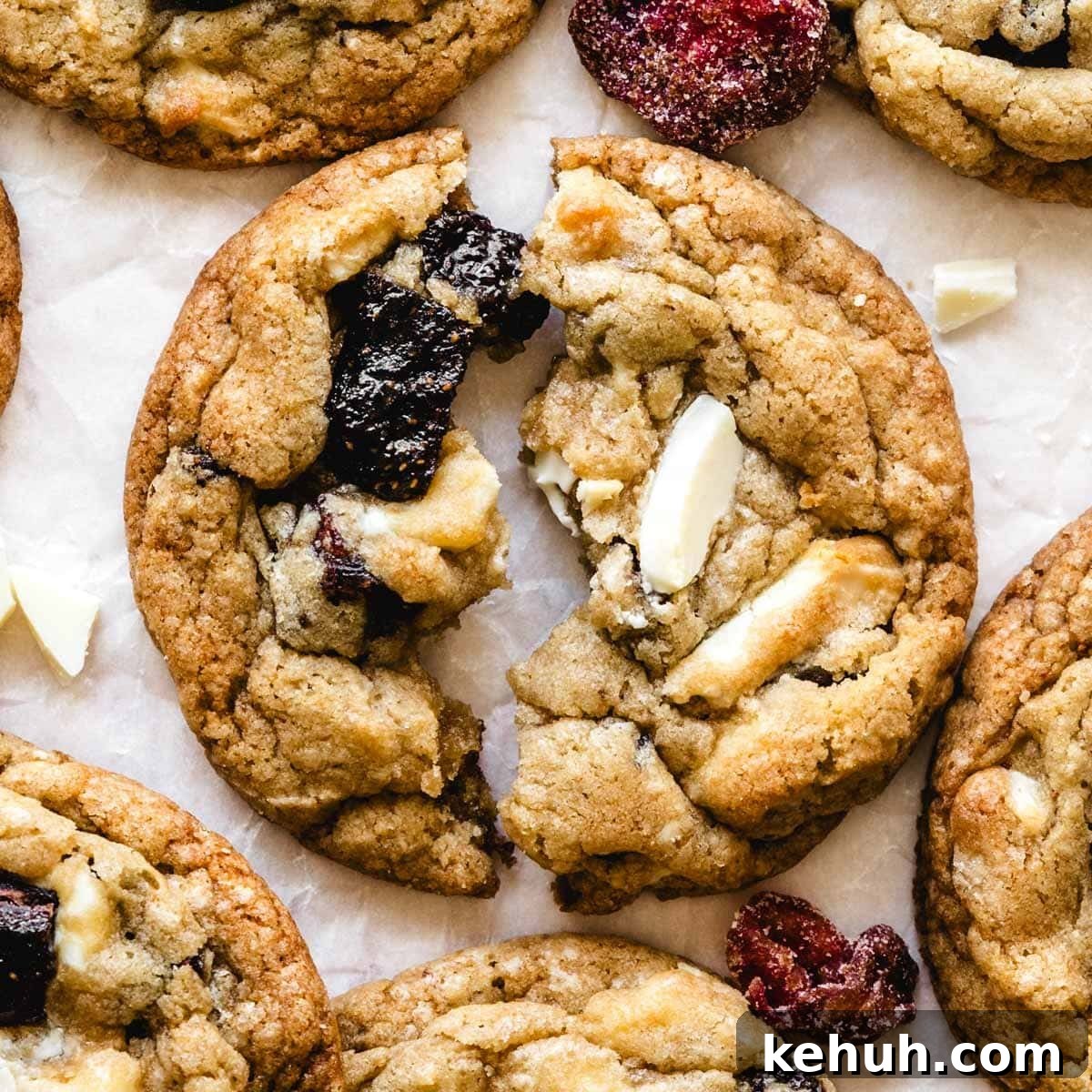 Dried strawberry white chocolate cookies