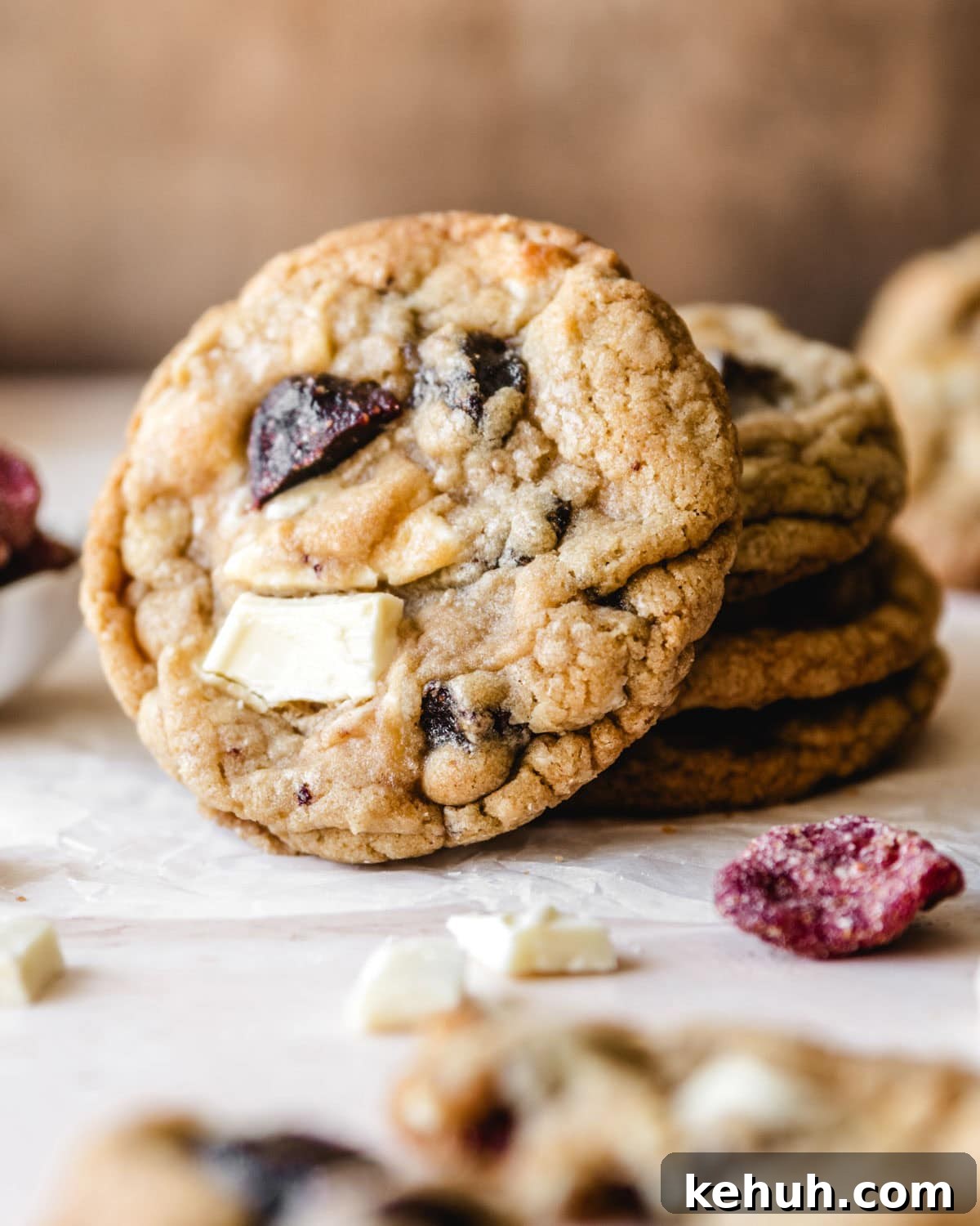 Strawberry white chocolate chunk cookies are perfect for springtime baking.