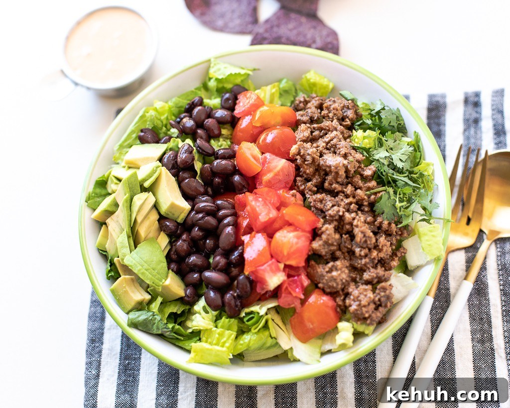 healthy balanced meal: taco salad