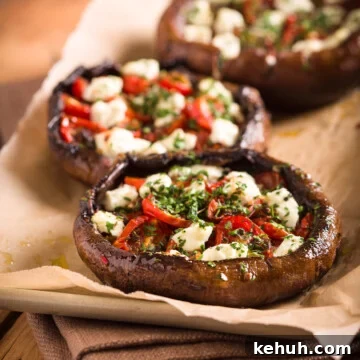 stuffed portobello mushrooms with goat cheese and tomatoes