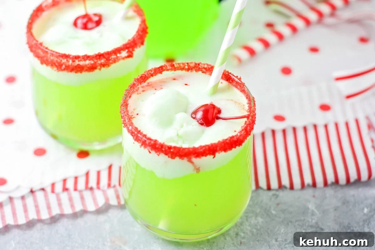 Hero shot of Grinch punch recipe.