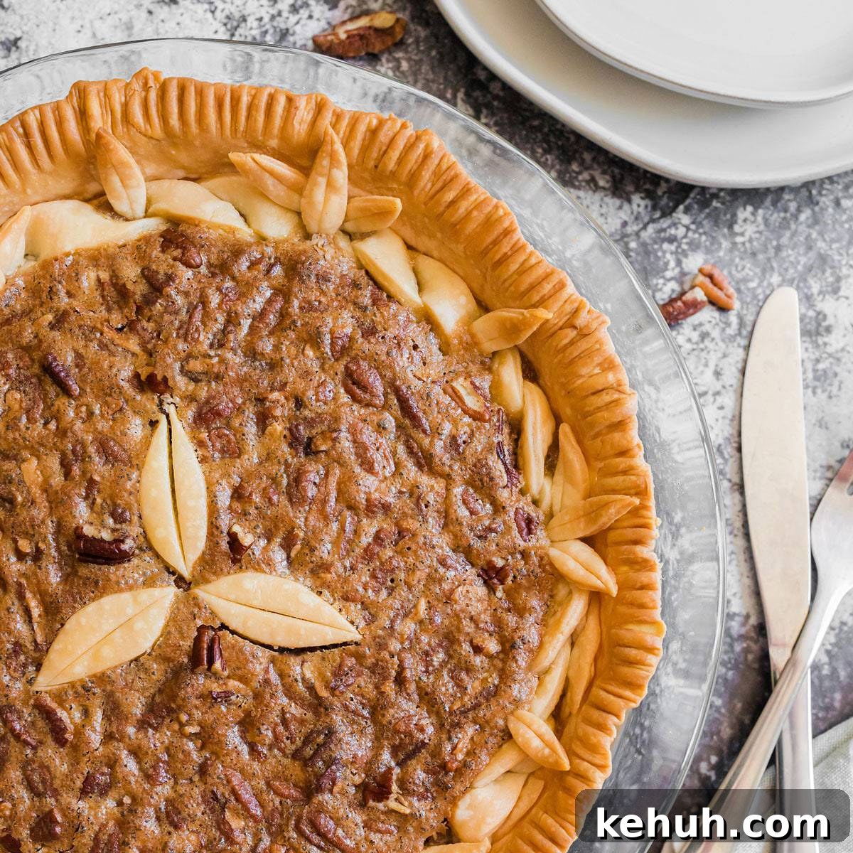 A homemade pecan pie.