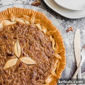 A homemade pecan pie.