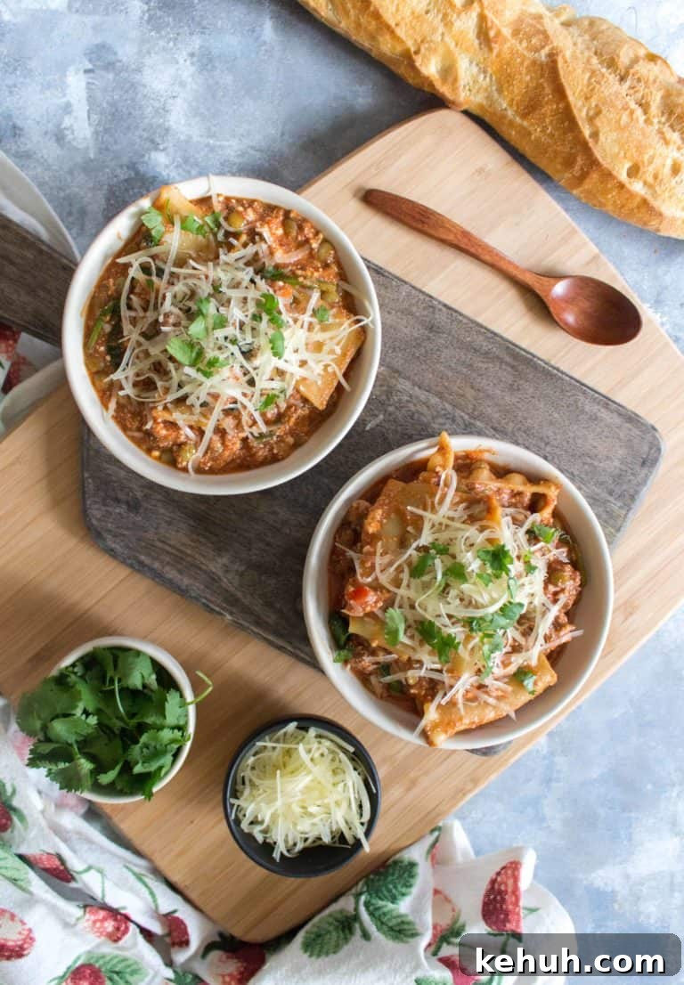 Instant Pot Soup Recipes You’ll Actually Love 13 two bowls of lasagna soup