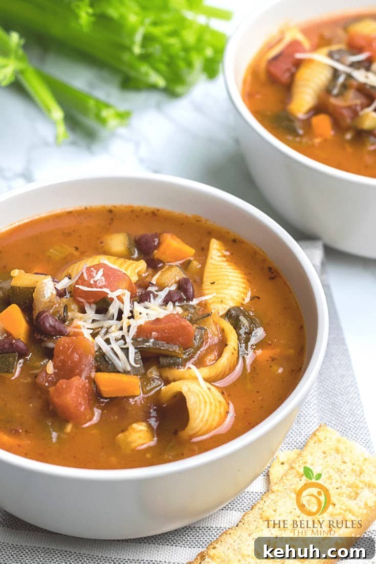 Instant Pot Soup Recipes You’ll Actually Love 37 minestrone soup in white mugs