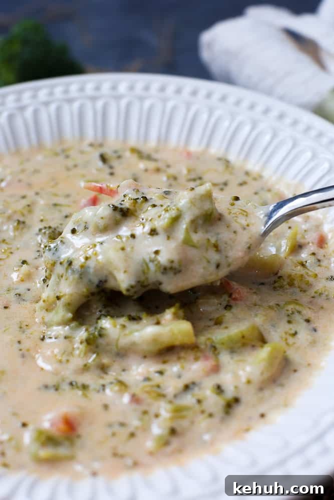 Instant Pot Soup Recipes You’ll Actually Love 40 broccoli cheese soup close up
