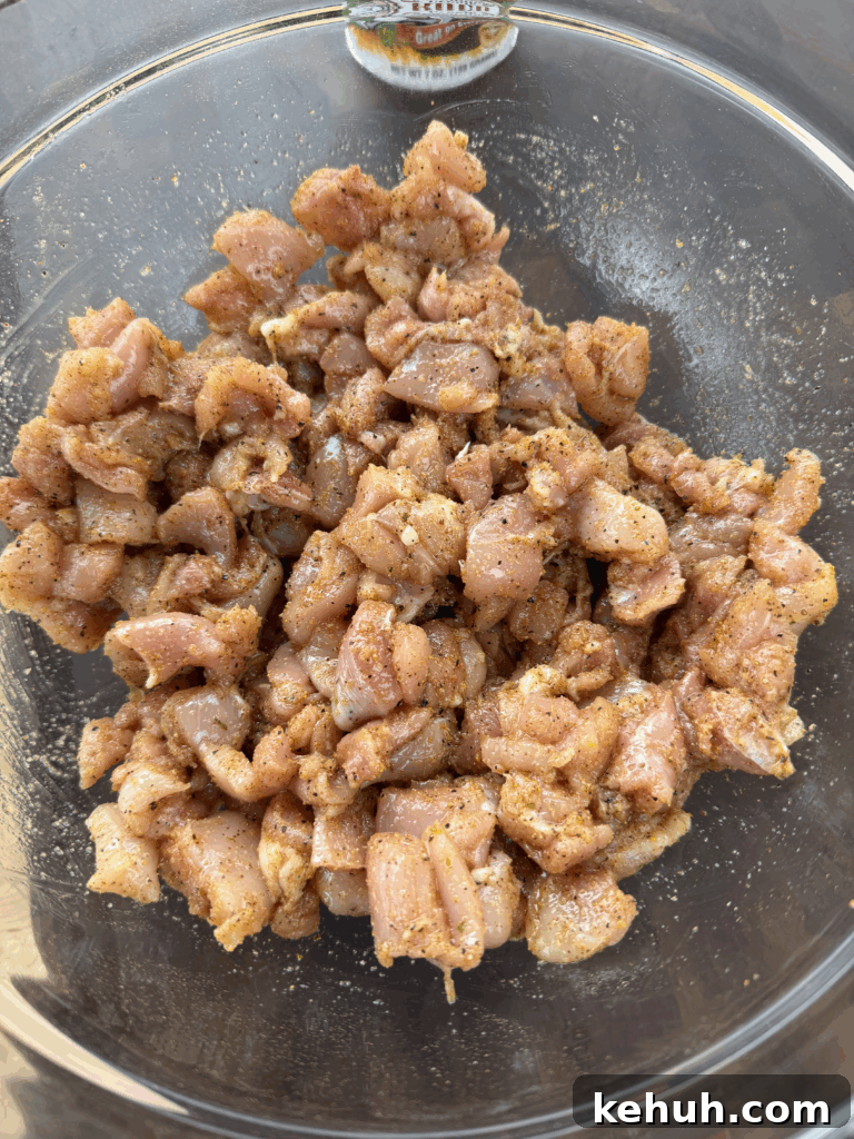 seasoned chicken thighs in a bowl