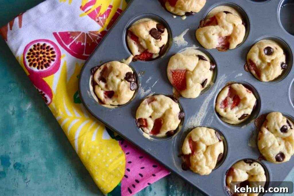 10 Gluten- and Dairy-Free Sweet Breakfast Recipes You’ll Love 7 strawberry choc chip mini pancake muffins