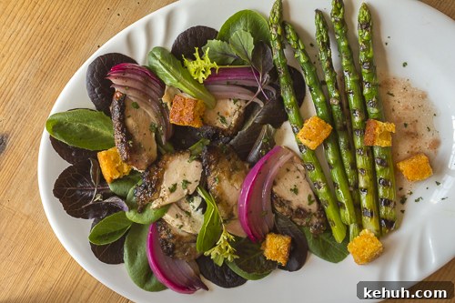 Mojo Chicken Salad with Crispy Cornbread Croutons 6 Perfectly paired ingredients - the finished salad