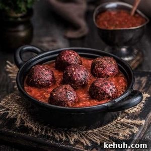 Tempeh Balls in Tomato Sauce