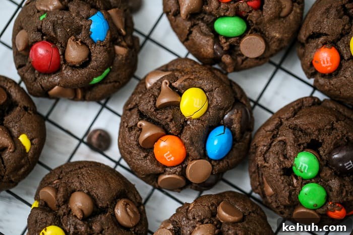 Thick & Chewy Chocolate M&M Cookies