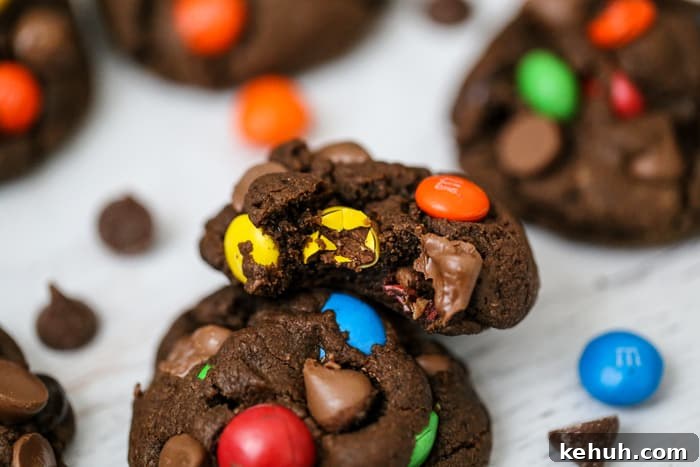 Thick & Chewy Chocolate M&M Cookies