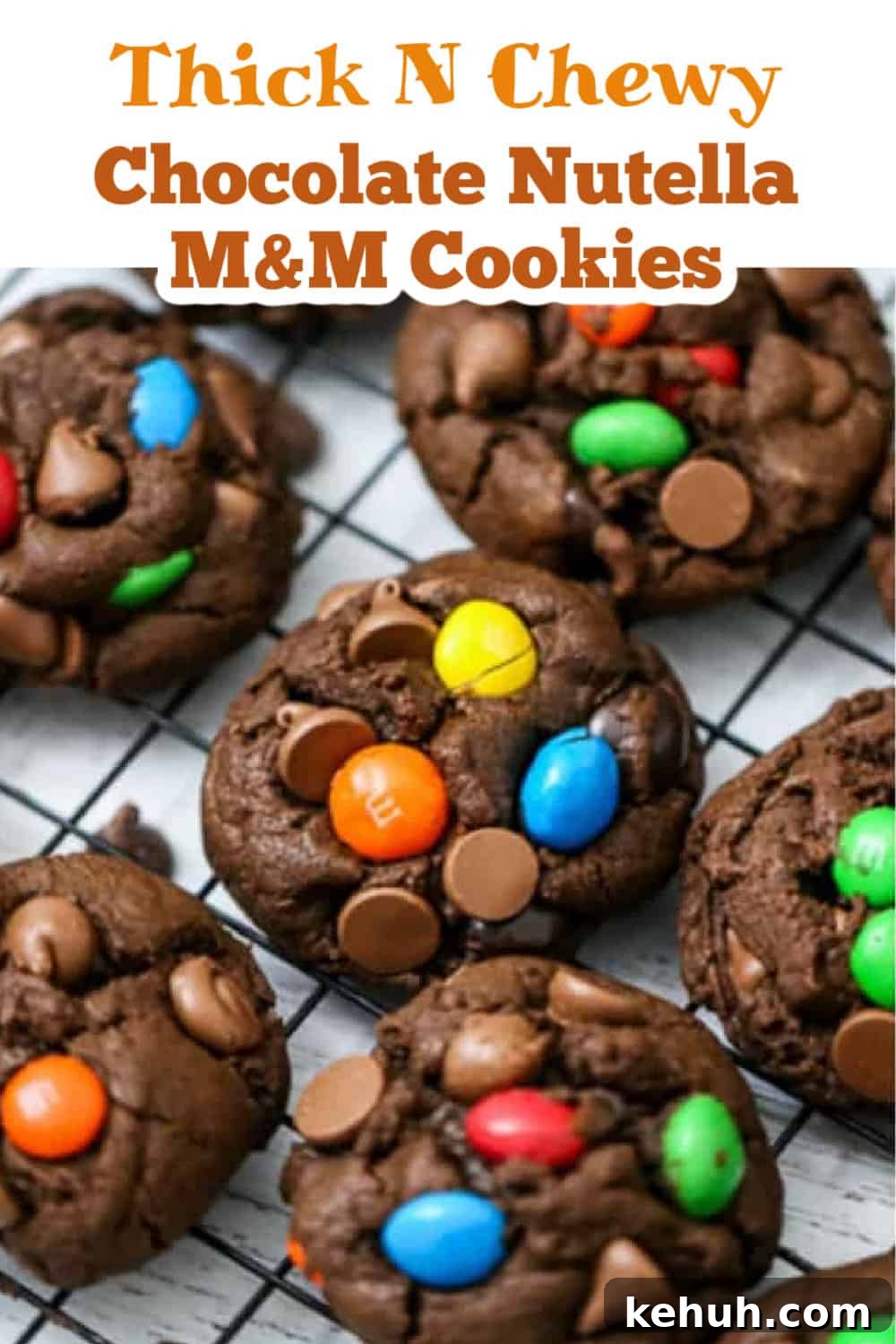 Chocolate Nutella M&M Cookies