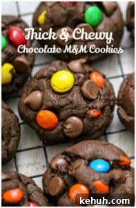Thick & Chewy Chocolate M&M Cookies