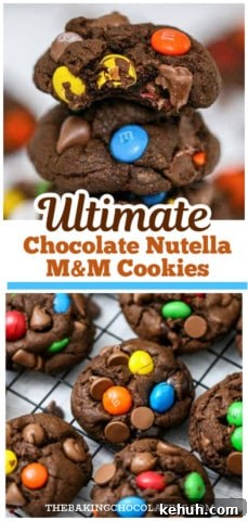 Chocolate Nutella M&M Cookies