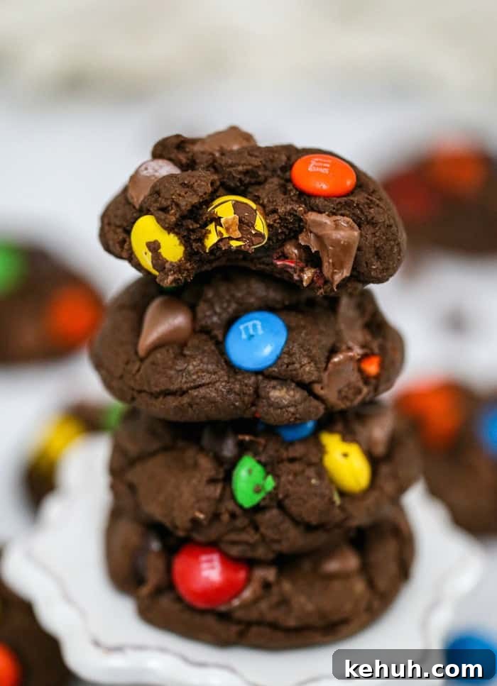 Thick & Chewy Chocolate M&M Cookies